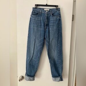 MOTHER Blue Denim Tune Up Hover Cuff Jeans
